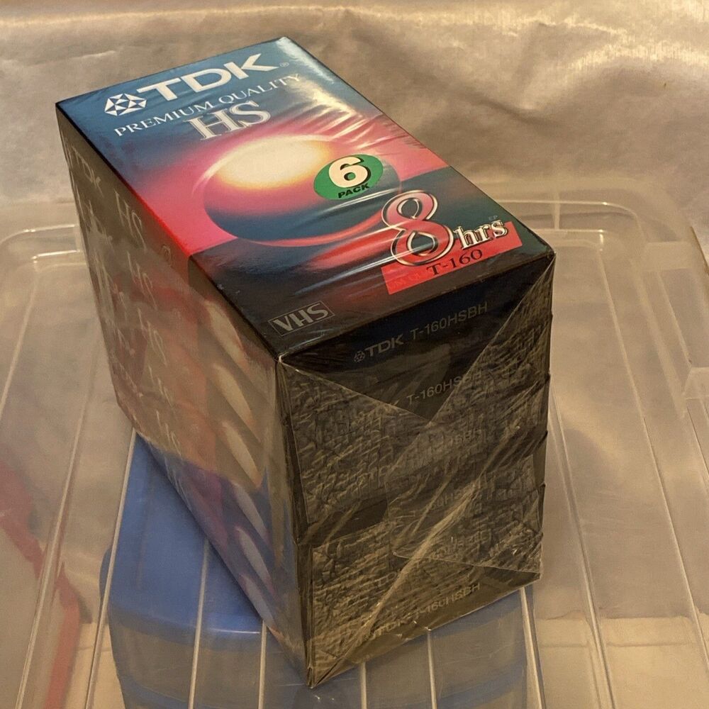 TDK T-160 HS Premium Quality 8HR VHS Video Tape 6-Pack NEW Sealed